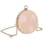 Girls Pink & Gold Floral Handbag, 2, hi-res