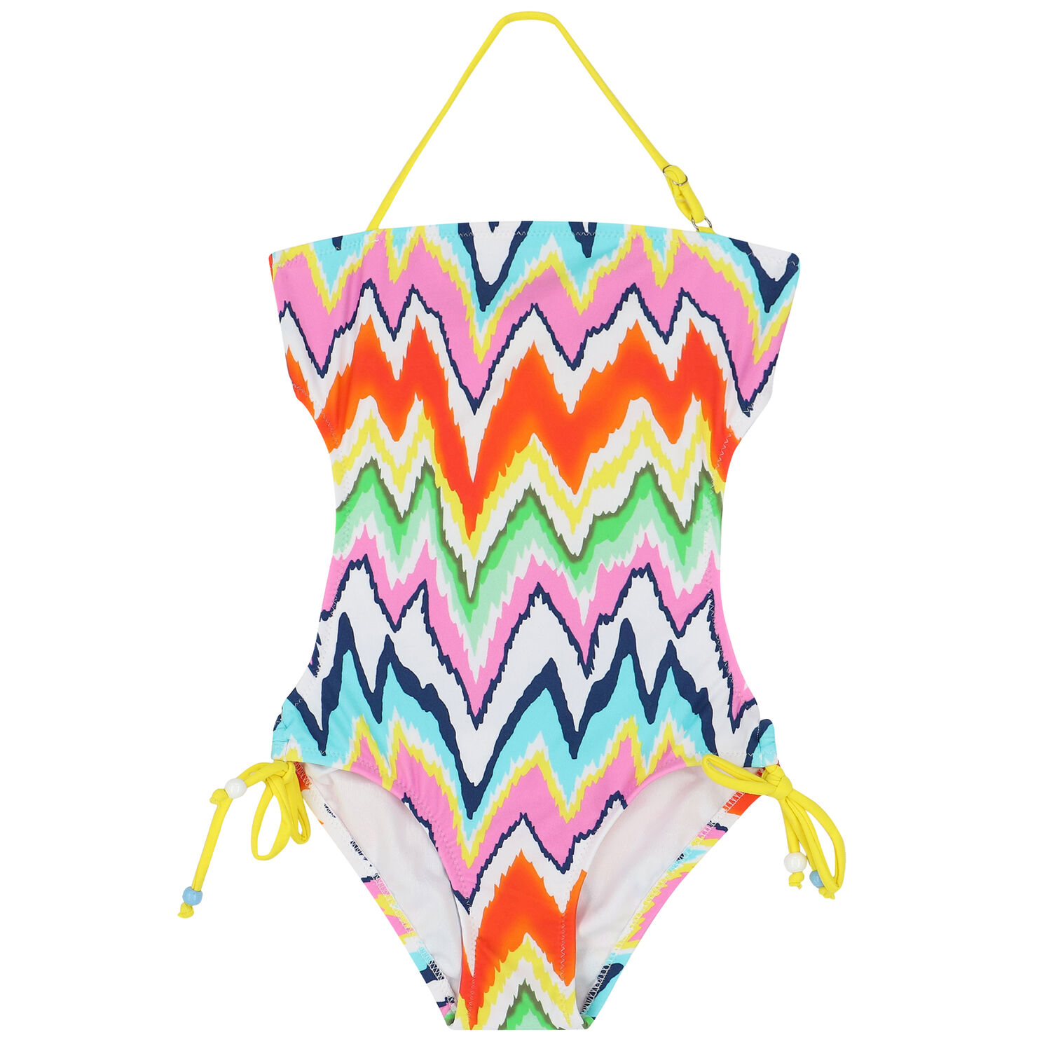 Girls Multi-Colored Zigzag Swimsuit, 1, hi-res
