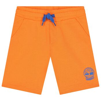 Boys Orange Logo Shorts