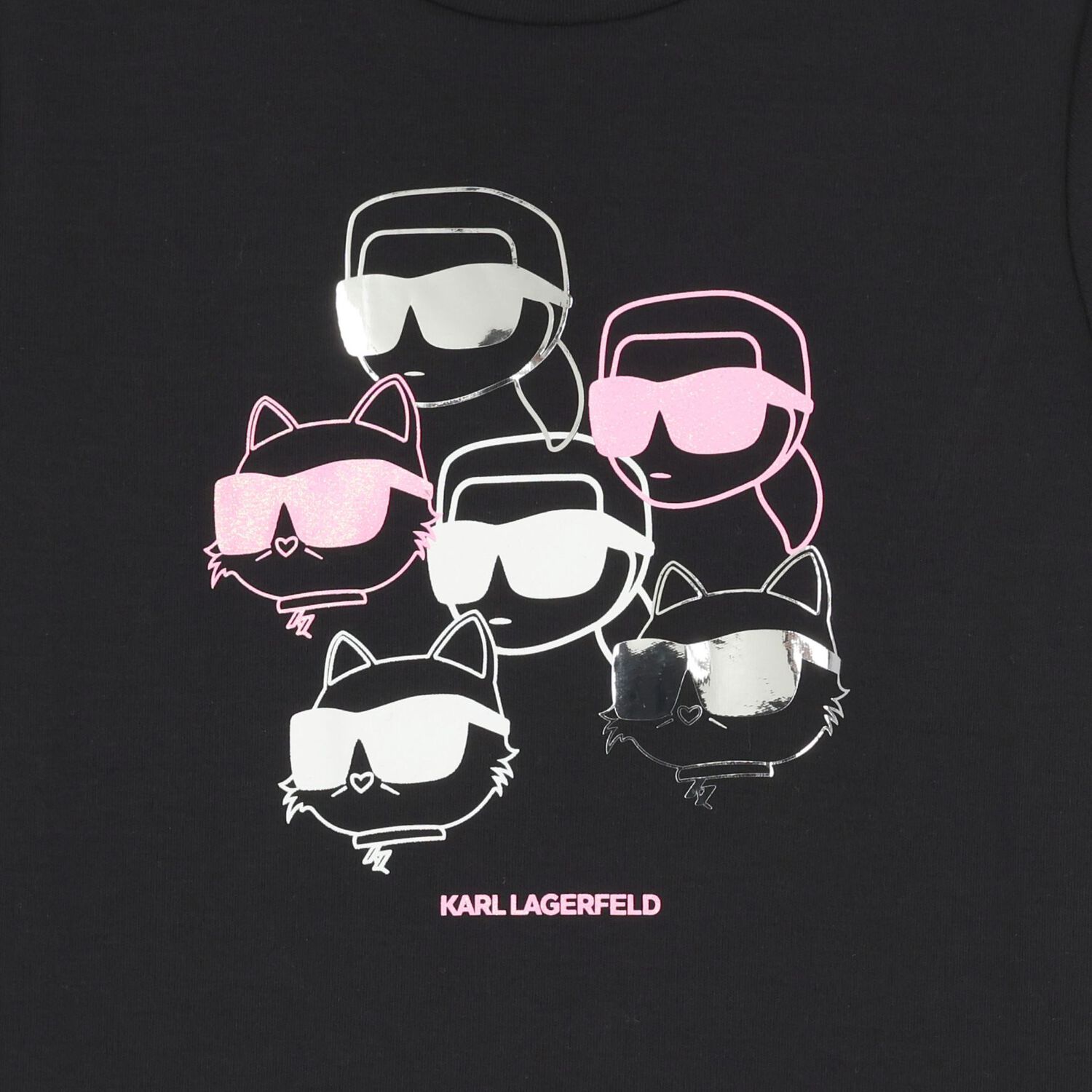 فستان تشيرت من شوبيت آند كارل باللون الاسود للبنات , 1, hi-res