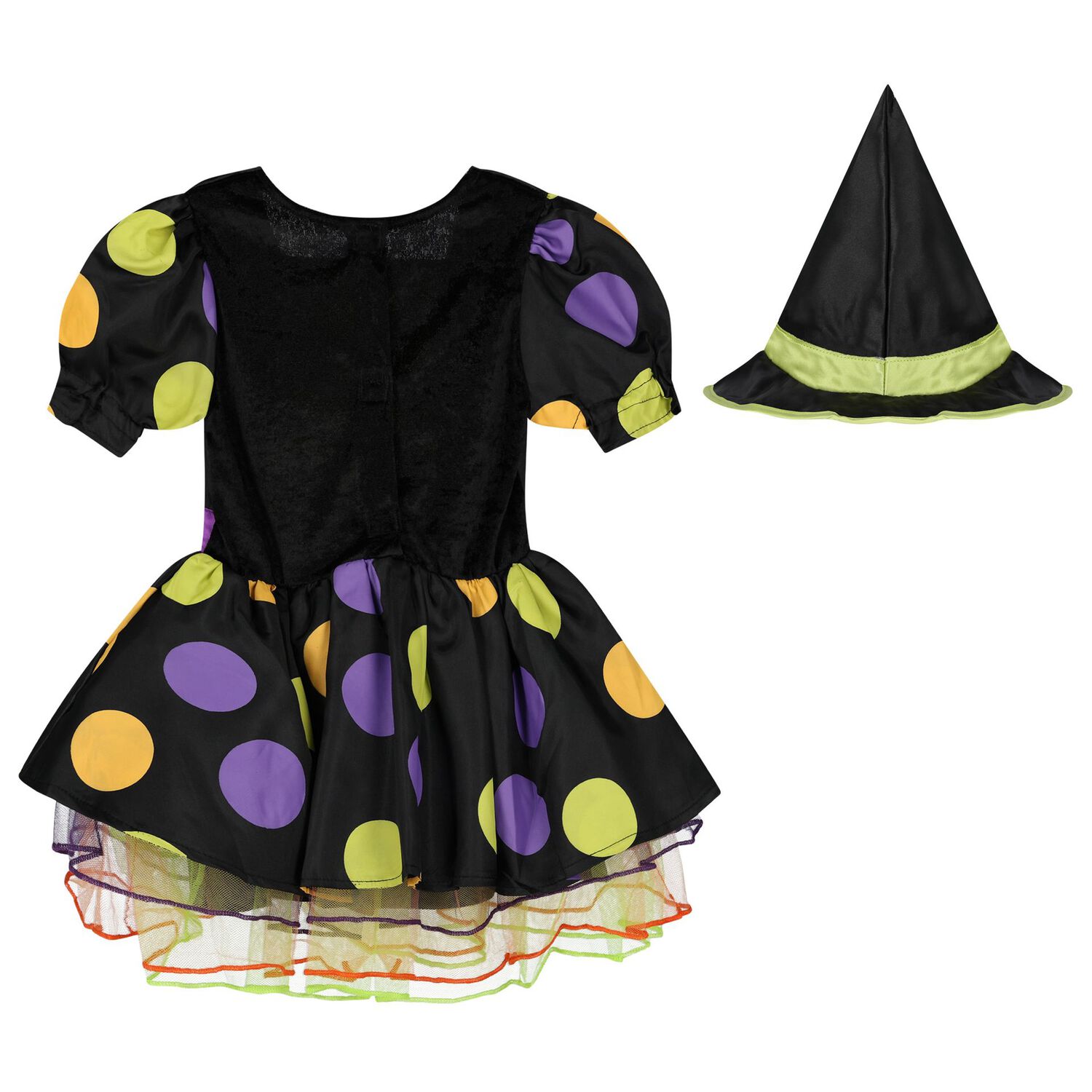Younger Girls Black Halloween Witch Costume, 1, hi-res image number null