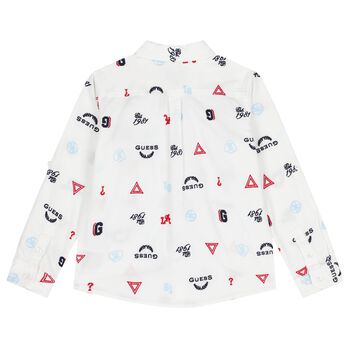 Boys White Logo Shirt