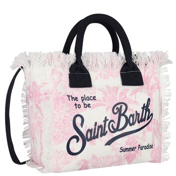 Girls White & Pink Jungle Logo Tote Bag