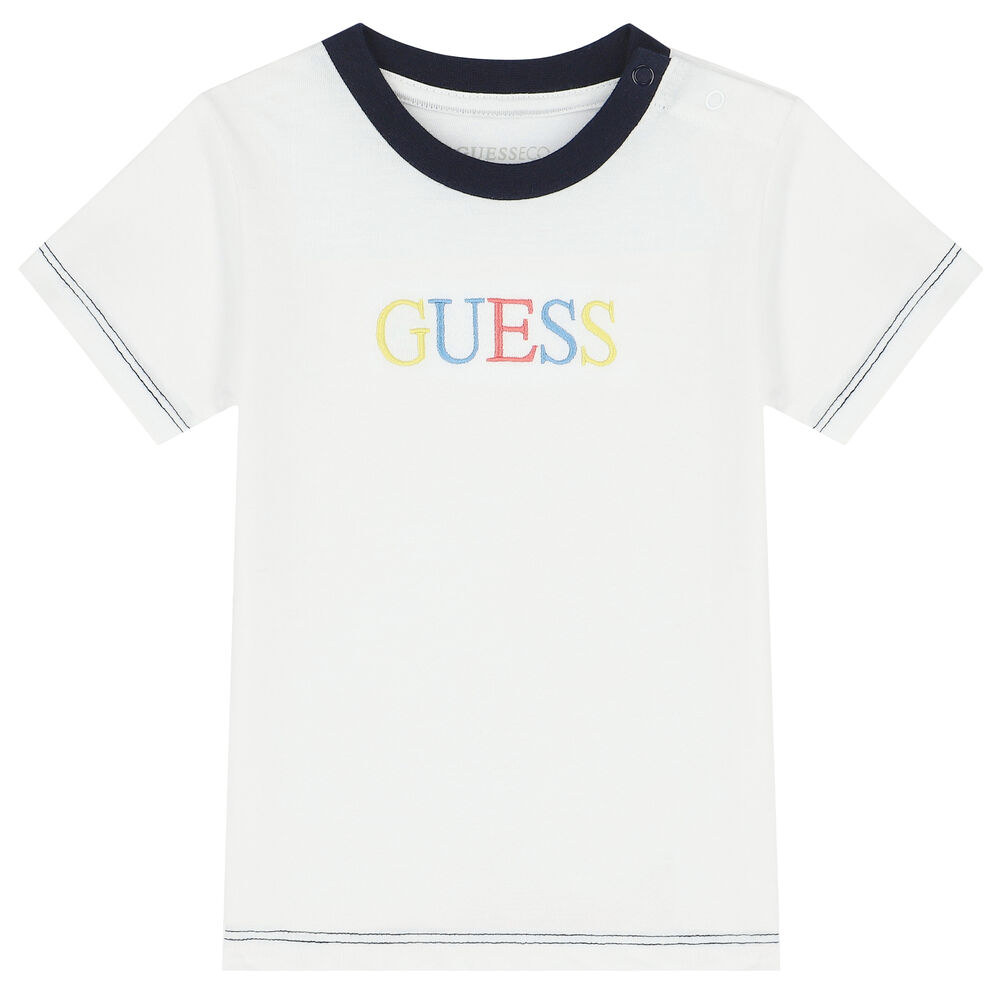 komponist matron tirsdag Guess Baby Boys White Logo T-Shirt | Junior Couture USA