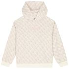 Girls Beige Logo Hooded Top, 1, hi-res