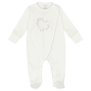 Girls Ivory Heart Babygrow
