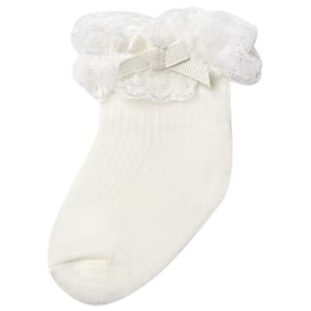 Baby Girls Ivory Lace Socks