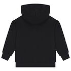 Girls Black Pesci Logo Hooded Top, 1, hi-res