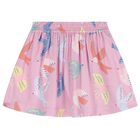 Girls Pink Birds Skirt, 1, hi-res