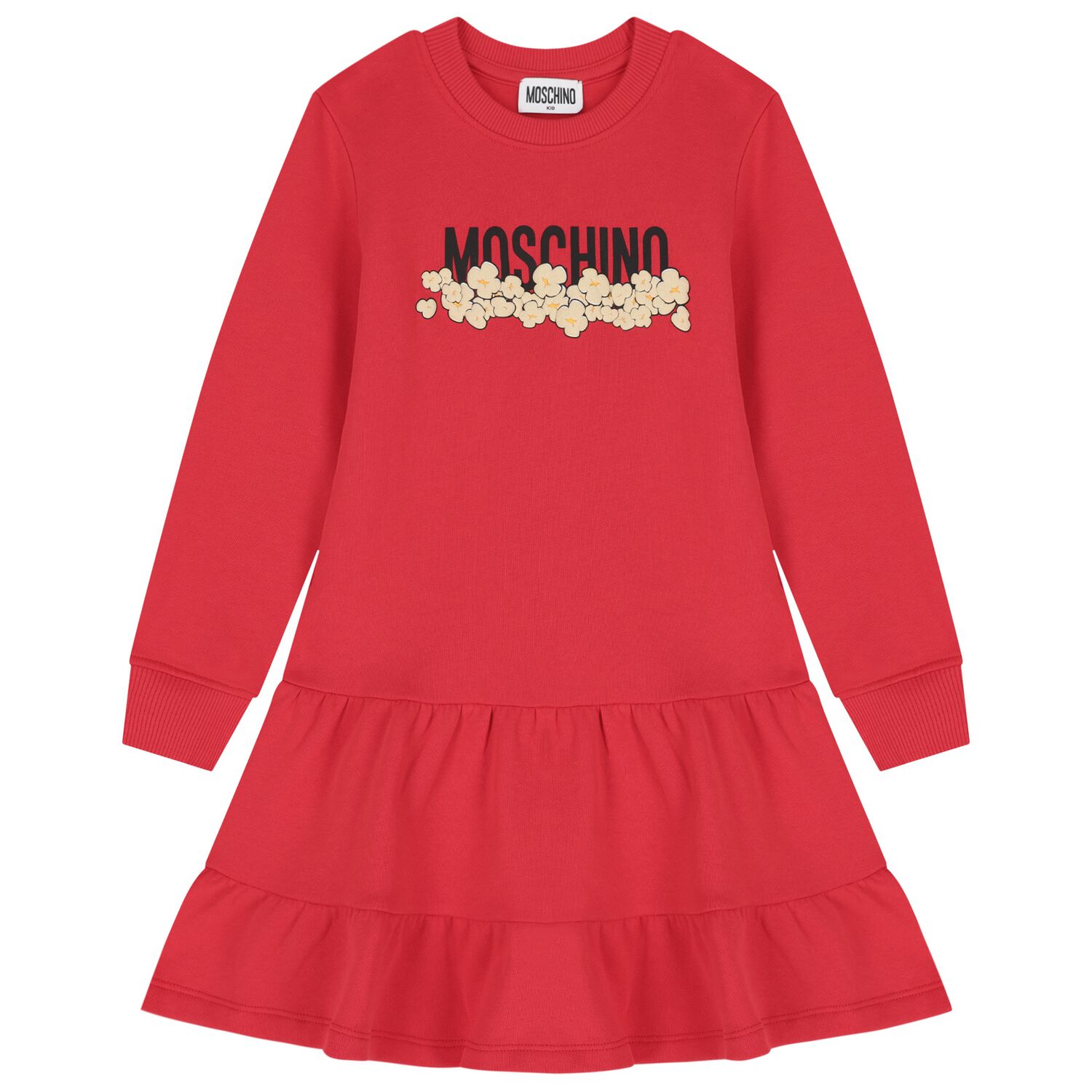 Girls Red Popcorn Logo Dress, 2, hi-res