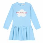 Girls Blue Logo Dress, 1, hi-res