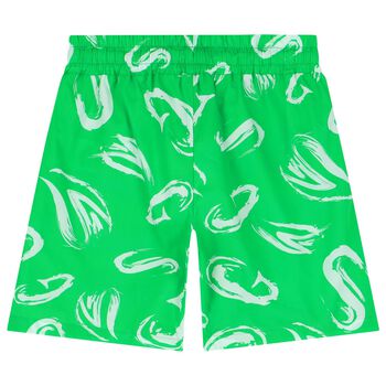 Boys Green Logo Shorts