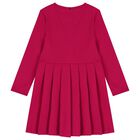 Girls Pink Logo Pleated Dress, 2, hi-res