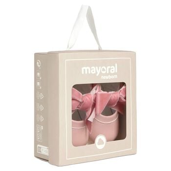 Baby Girls Pink Bow Leather Pre Walker Shoes