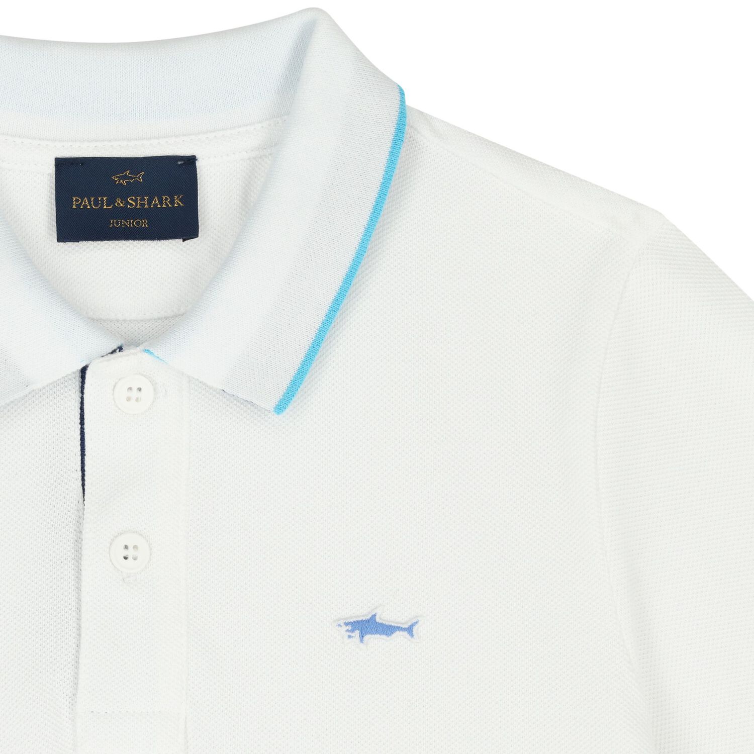 Boys White Logo Polo Shirt, 1, hi-res