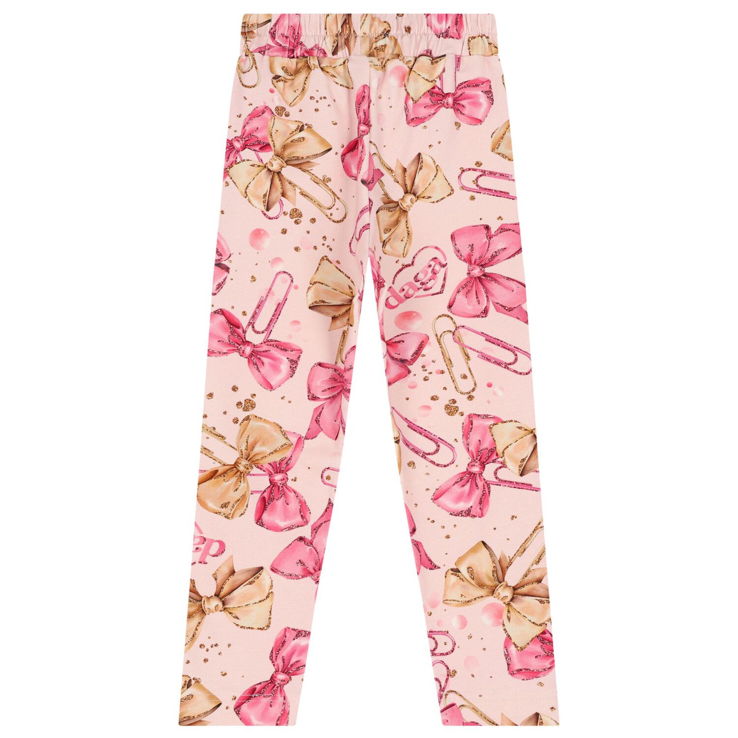 Girls Pink Bow Joggers, 1, hi-res
