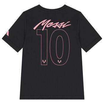 Black & Pink Messi Logo T-Shirt