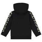 Boys Black Logo Hooded Zip Up Top, 1, hi-res