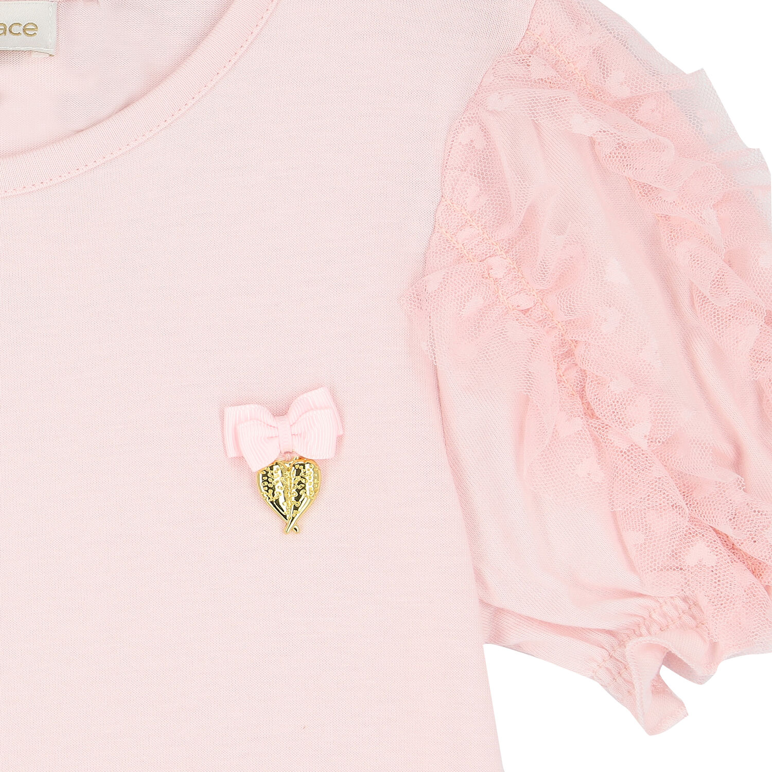 تيشيرت تول باللون الزهري للبنات, 1, hi-res