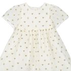 Younger Girls Ivory Logo & Hearts Tulle Dress, 1, hi-res