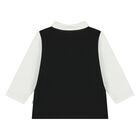 قميص بولو بشعار أبيض وأسود للأولاد الصغار, 1, hi-res