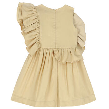 Girls Gold Ruffle Dress