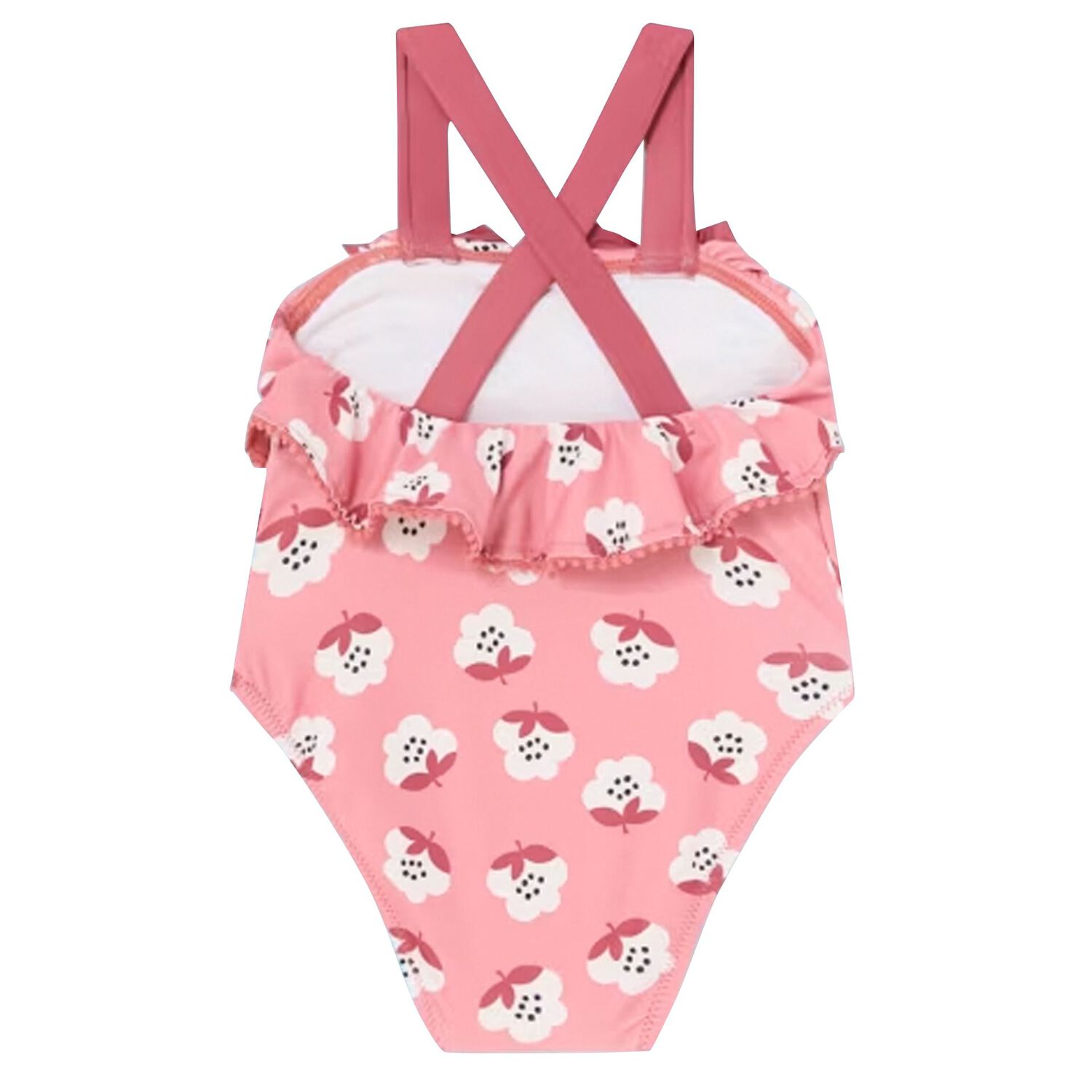 Younger Girls Pink Floral Swimsuit, 2, hi-res image number null