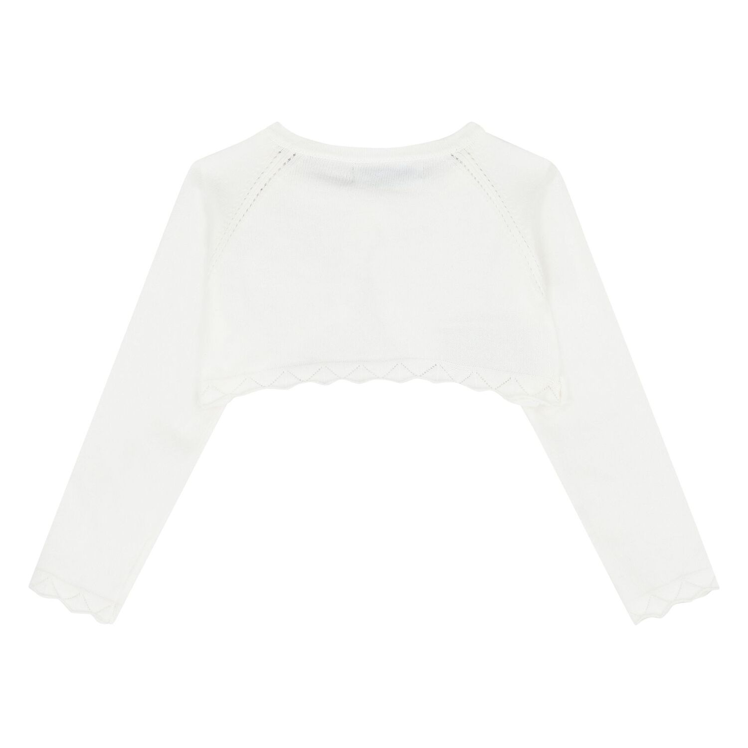 Younger Girls Ivory Knitted Cardigan, 2, hi-res