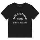 تيشيرت أولاد بالشعار باللون الأسود , 1, hi-res