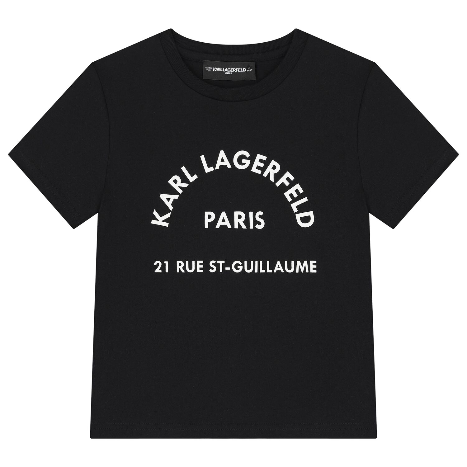 تيشيرت أولاد بالشعار باللون الأسود , 1, hi-res image number null