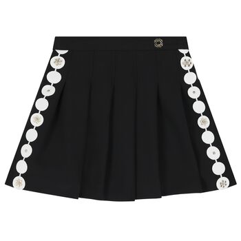 Girls Black Pleated Skirt