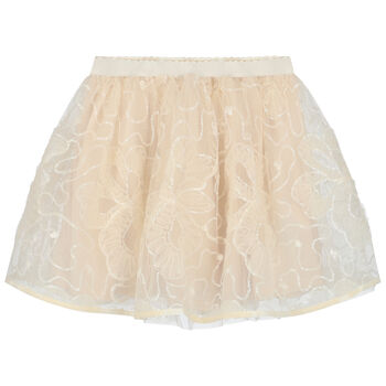 Girls Ivory Tulle Skirt