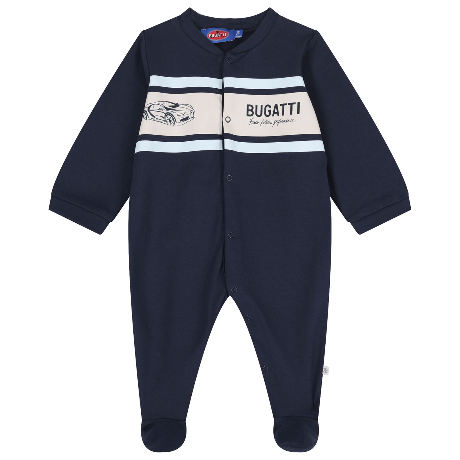 Baby Boys Navy Blue Logo Babygrow, 2, hi-res