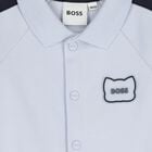 Baby Boys Blue Logo Babygrow, 2, hi-res