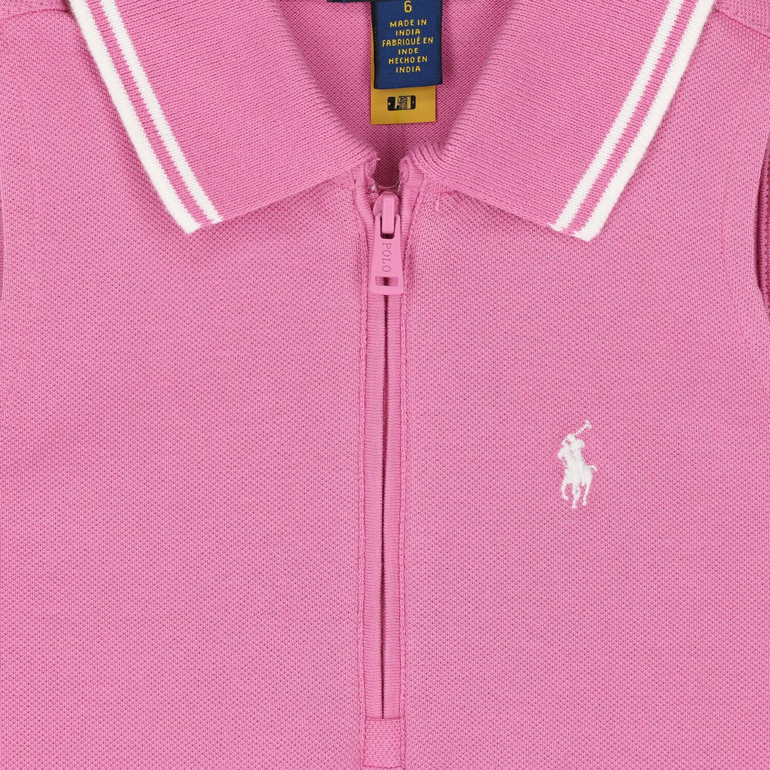 Girls Pink Logo Polo Dress, 1, hi-res image number null