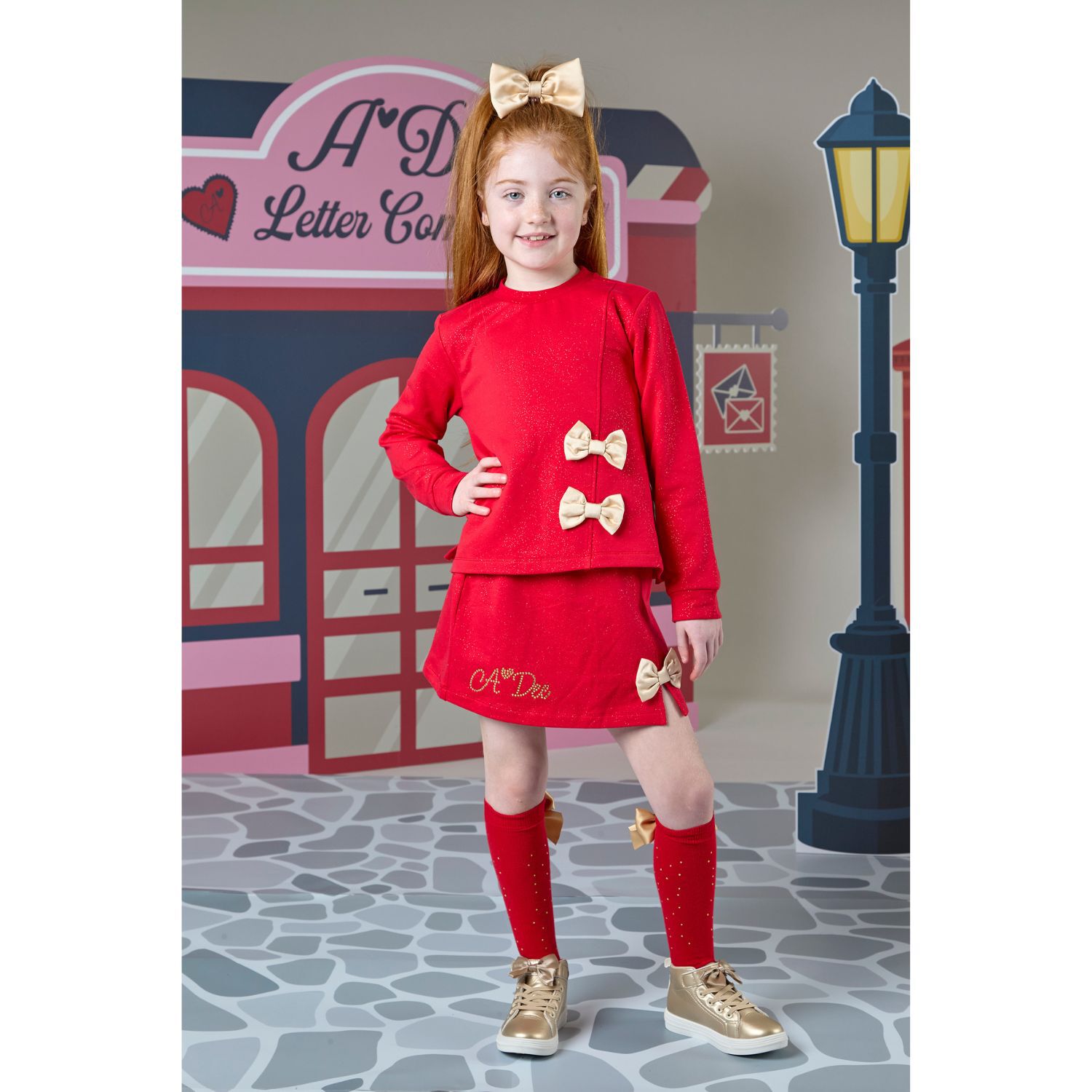 Girls Gold Bow Trainers, 1, hi-res image number null