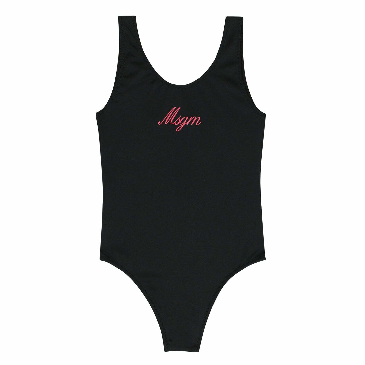 Girls Black Logo Swimsuit, 1, hi-res