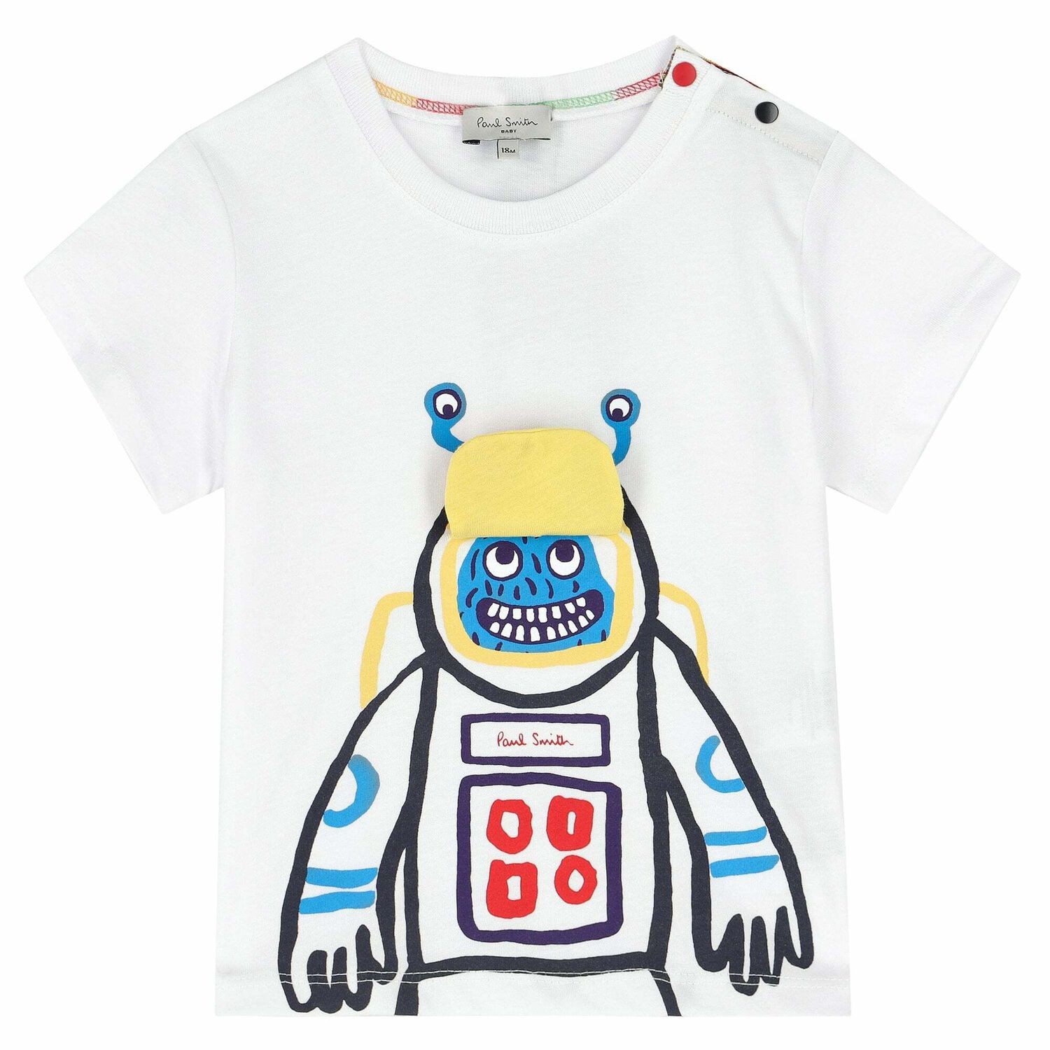 Younger Boys White Graphic T-Shirt, 1, hi-res