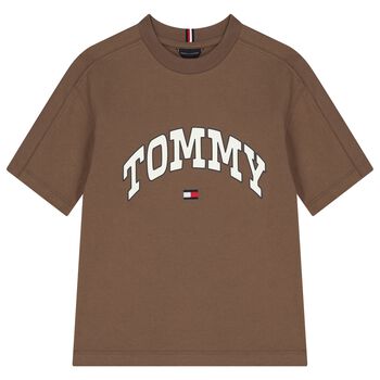 Boys Brown Logo T-Shirt
