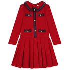 Girls Red & Navy Blue Tartan Dress , 1, hi-res