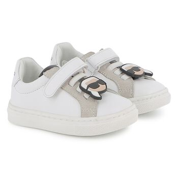 White Ikonik Karl Logo Trainers