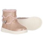 Younger Girls Gold Faux Fur Boots, 1, hi-res