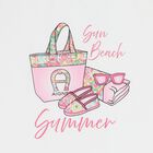 تيشيرت باللون أبيض بشعار للبنات, 1, hi-res