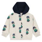 Younger Boys Beige Raccoon Tracksuit Set, 2, hi-res