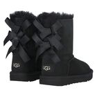 Younger Girls Black Bailey Bow II Suede Boots, 1, hi-res