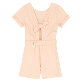 Girls Pink Logo Playsuit