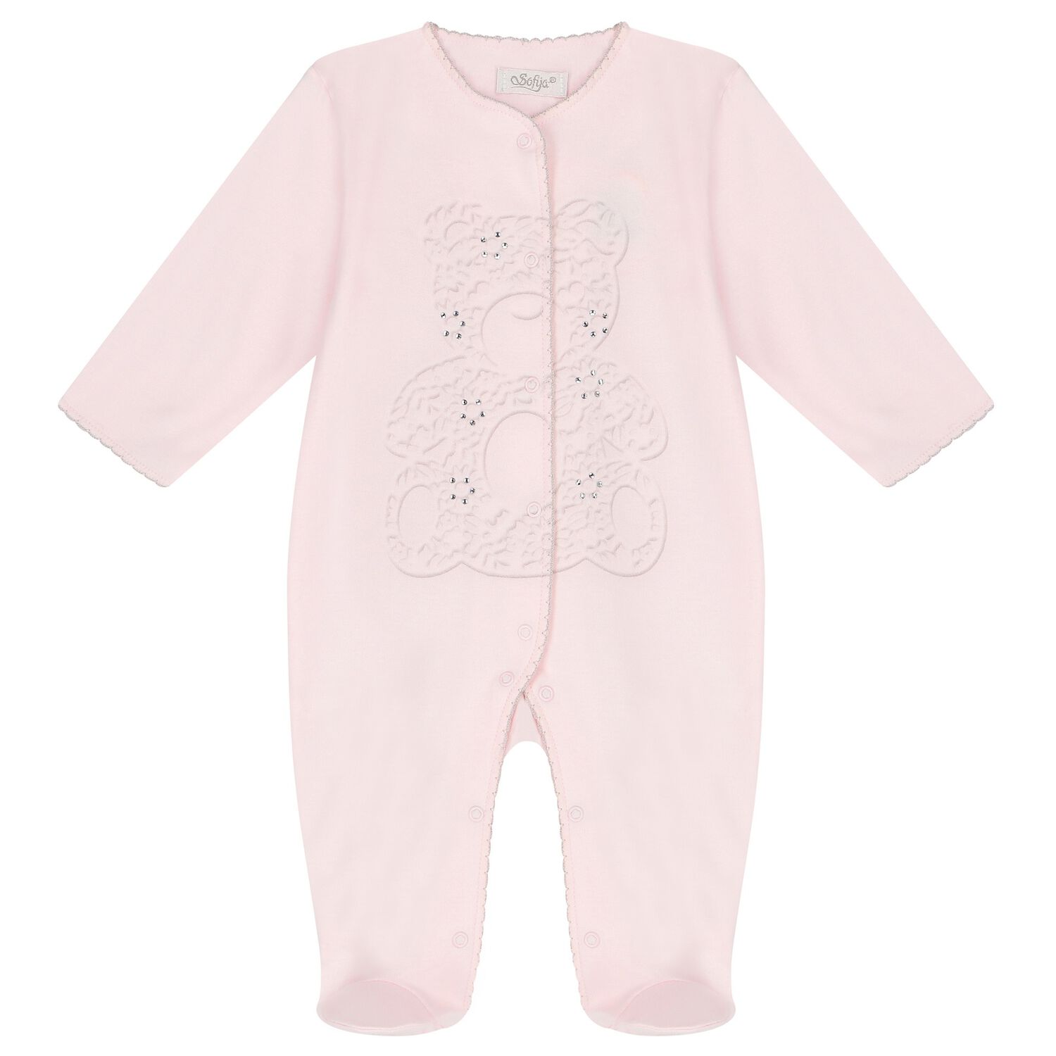 Baby Girls Pink Teddy Bear Babygrow, 2, hi-res