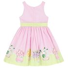 Girls Pink & Yellow Bow Dress, 1, hi-res
