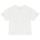 Girls White Elephant T-Shirt, 1, hi-res