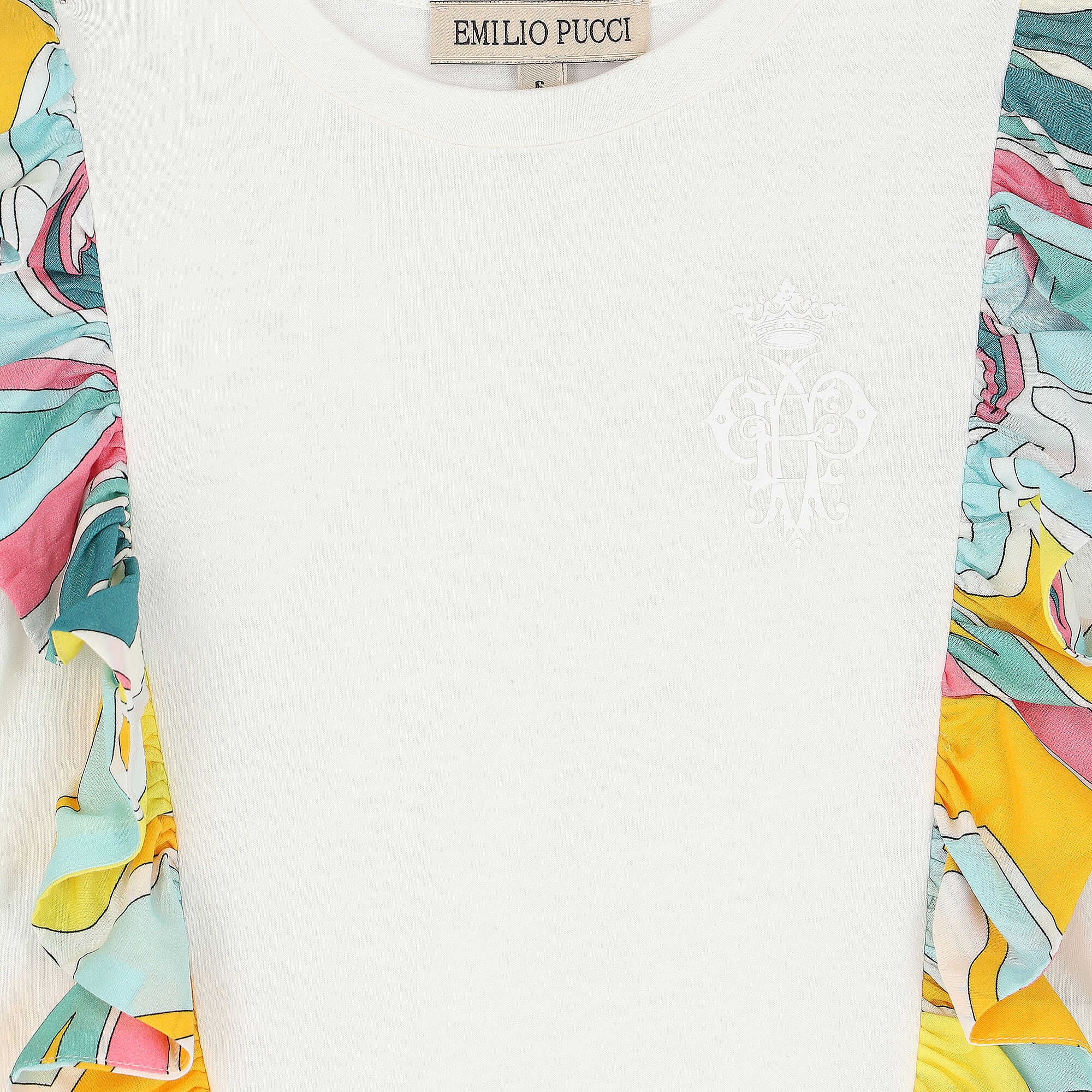 PUCCI Junior ruffle-detailed cotton T-shirt - White